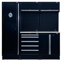 BUNKER modulaire opbergcombinatie met hardhouten werkblad, 11-delig, 1960 mm