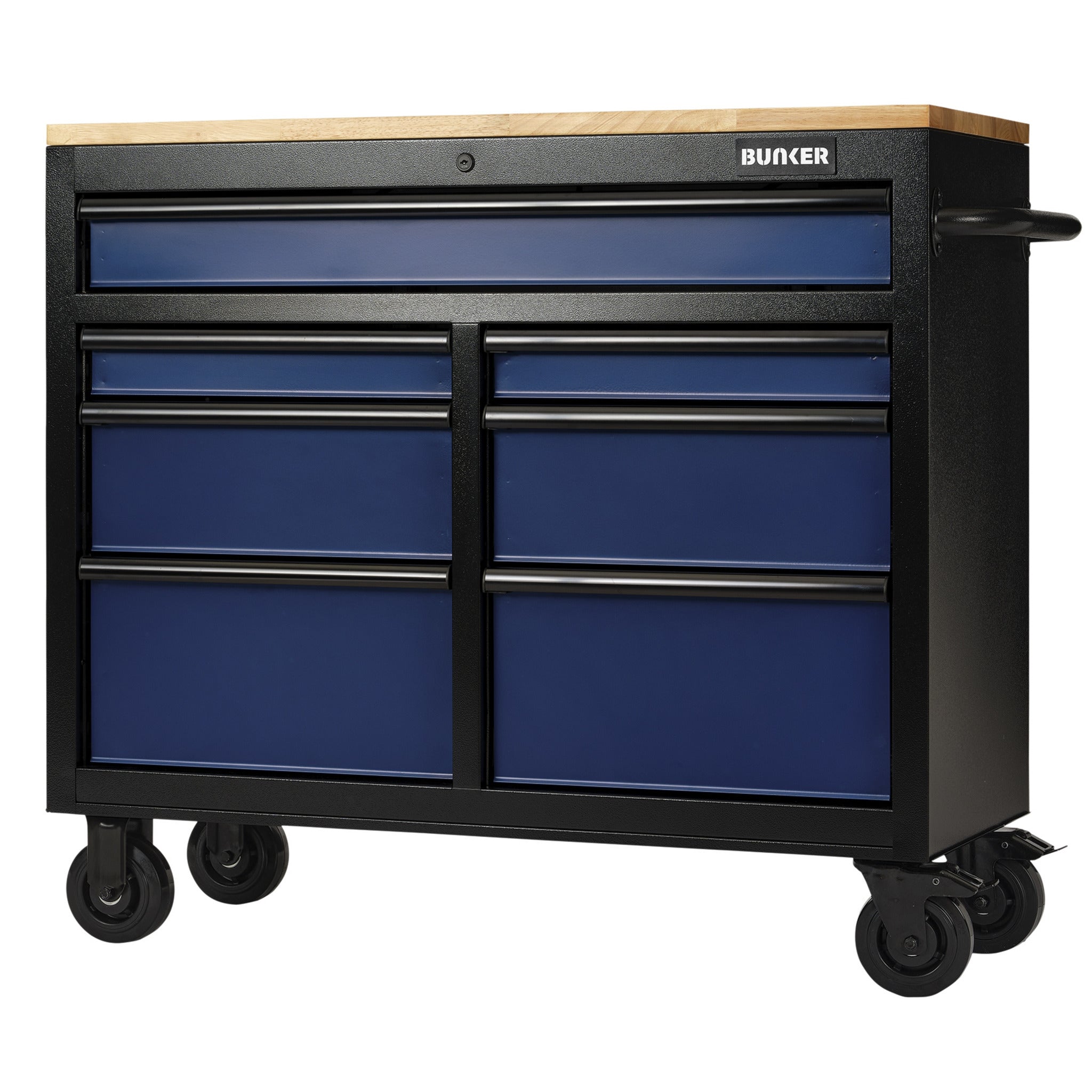BUNKER gereedschapswagen/werkbank met 7 laden, 86 cm, blauw
