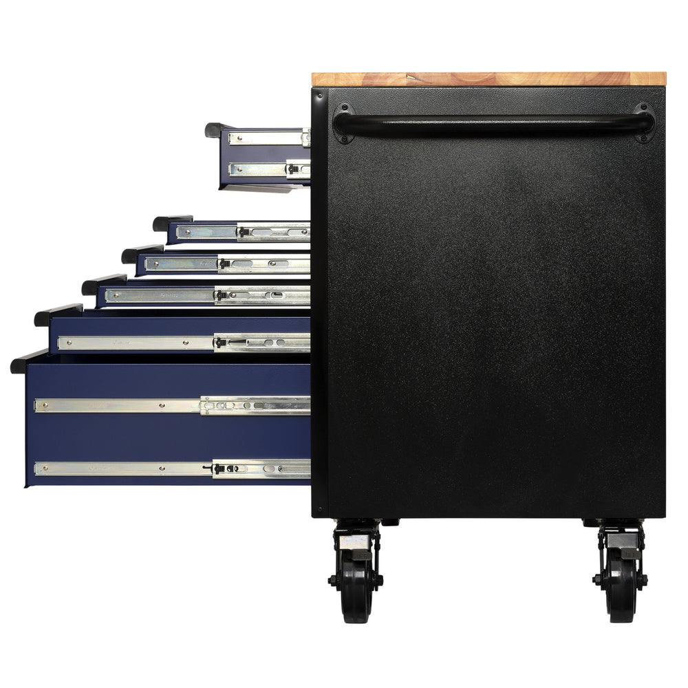 BUNKER gereedschapswagen/werkbank met 10 laden, 142 cm, lichtgrijs