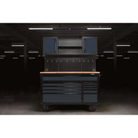 BUNKER werkstation met werkblad en 10 laden, 142 cm, grijs