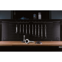 BUNKER werkstation met werkblad en 10 laden, 142 cm, grijs