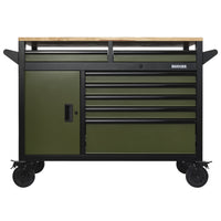 BUNKER multifunctionele gereedschapswagen/werkbank met 14 laden, 122 cm, grijs