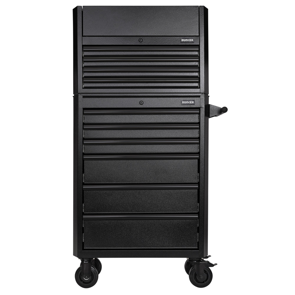 BUNKER 10 Drawer Combined Roller Cabinet and Tool Chest, 26", Black