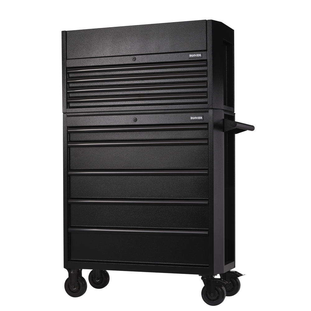 BUNKER 9 Drawer Combined Roller Cabinet and Tool Chest, 36", Black