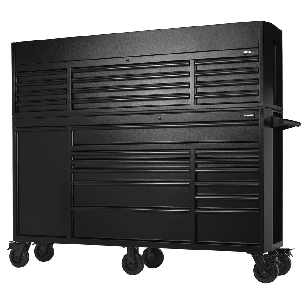 BUNKER 25 Drawer Combined Roller Cabinet and Tool Chest, 72", Black