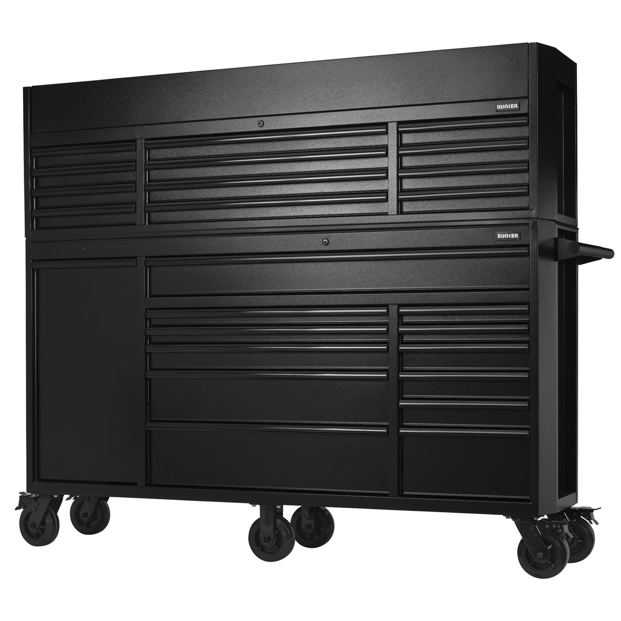 BUNKER 25 Drawer Combined Roller Cabinet and Tool Chest, 72", Black