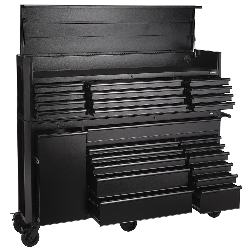 BUNKER 25 Drawer Combined Roller Cabinet and Tool Chest, 72", Black