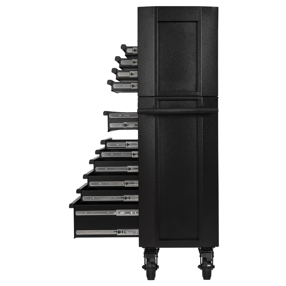 BUNKER gereedschapswagen met topkoffer, 25-laden, 183cm, zwart