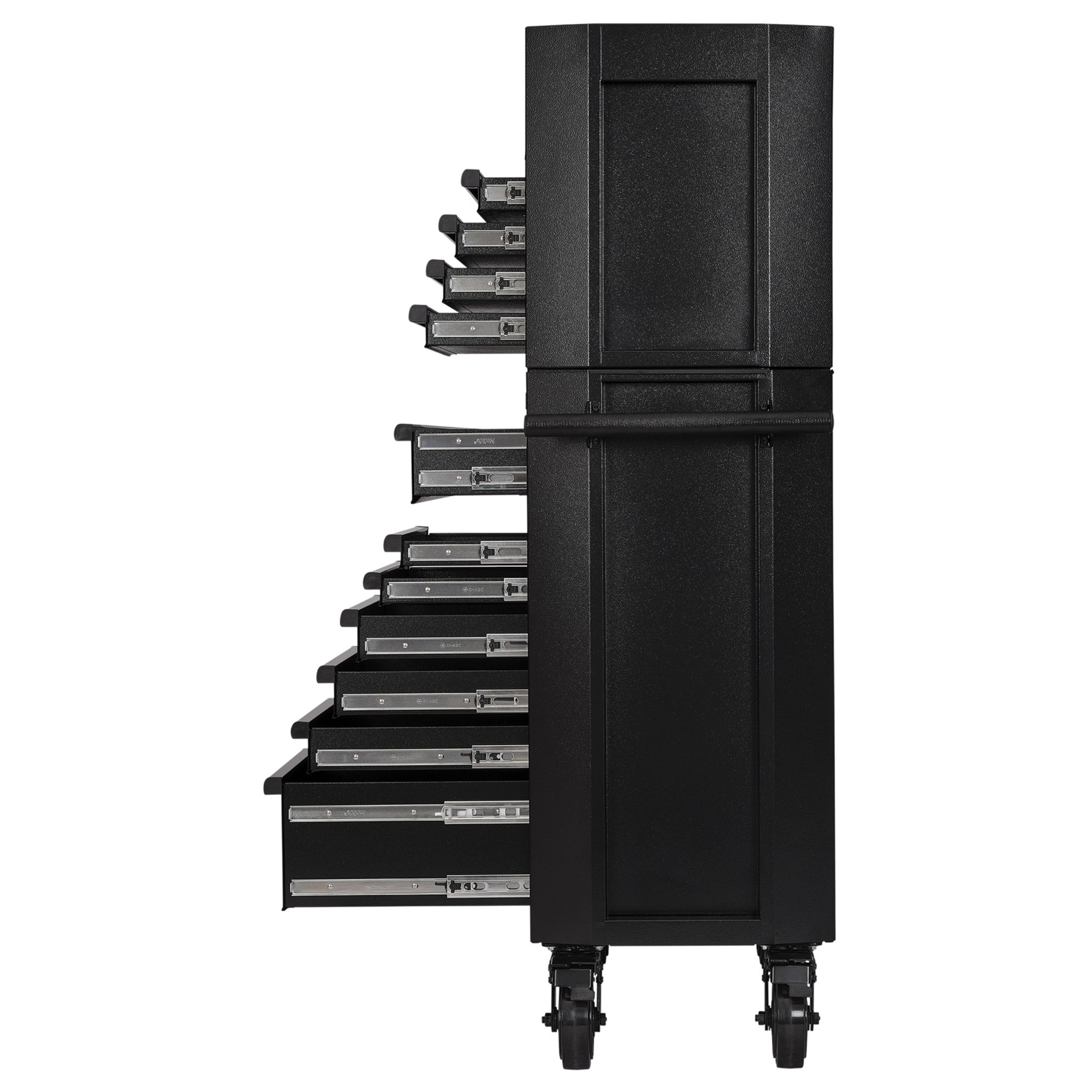 BUNKER gereedschapswagen met topkoffer, 25-laden, 183cm, zwart