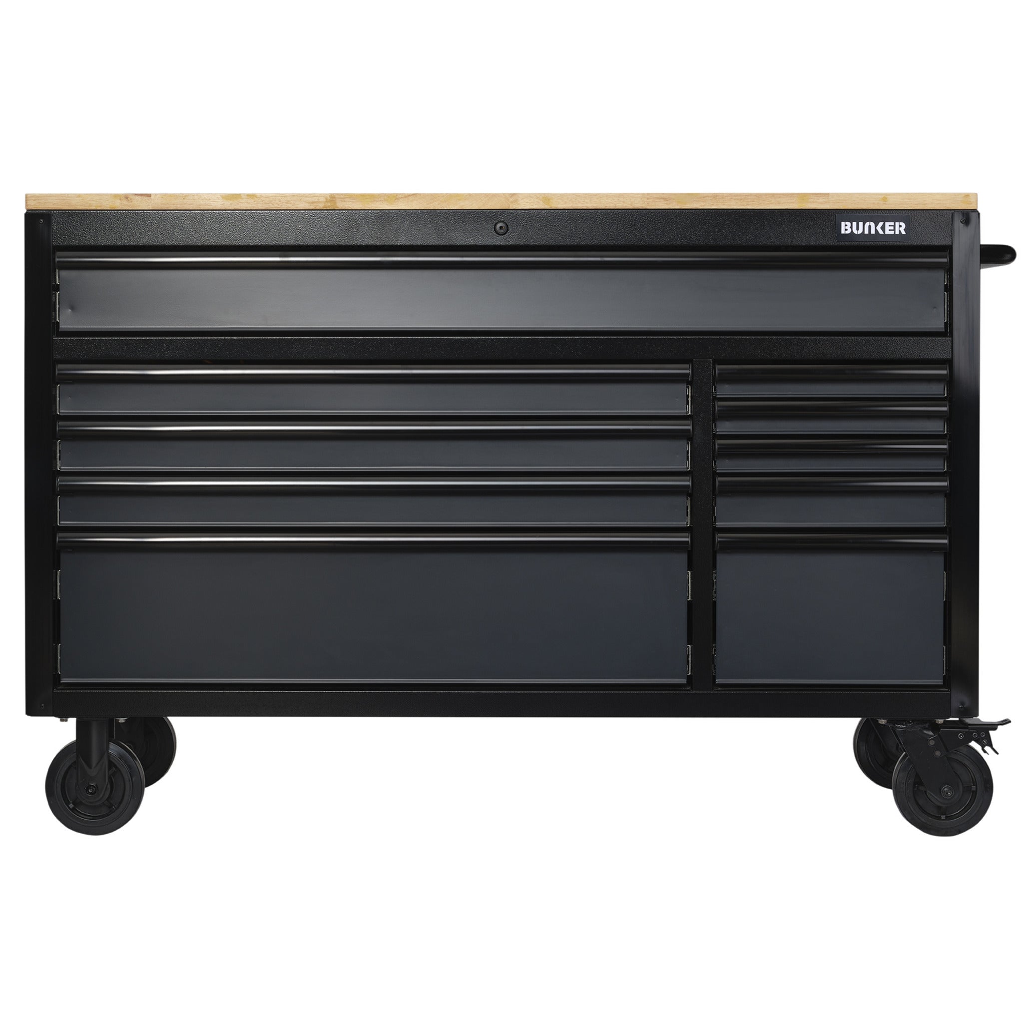 BUNKER gereedschapswagen/werkbank met 10 laden, 142 cm, lichtgrijs