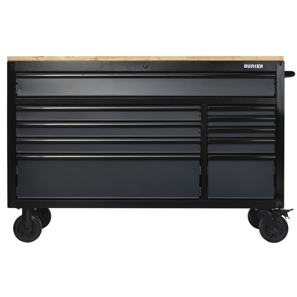 BUNKER gereedschapswagen/werkbank met 10 laden, 142 cm, lichtgrijs