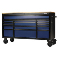 BUNKER gereedschapswagen/werkbank met 15 laden, 155 cm, grijs