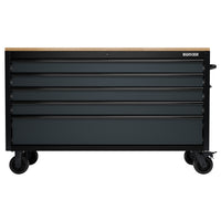BUNKER 5 Drawer Workbench Roller Tool Cabinet, 61", Grey