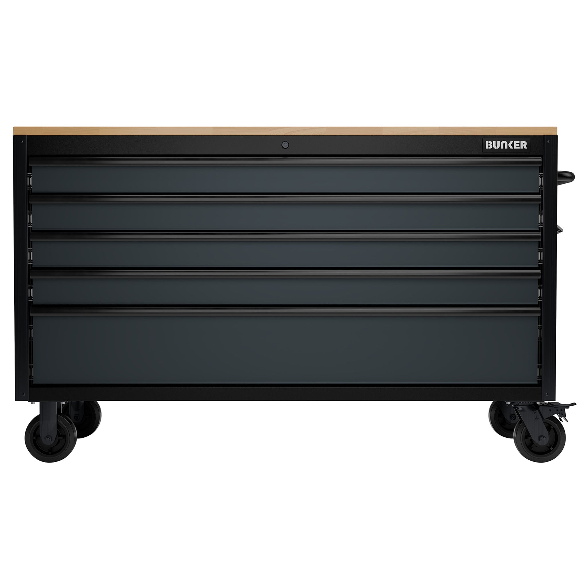 BUNKER 5 Drawer Workbench Roller Tool Cabinet, 61", Grey