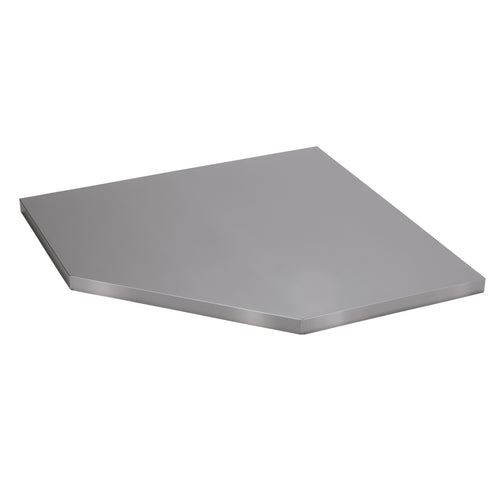 BUNKER Modular Stainless Steel Worktop for Corner Cabinet, 865mm