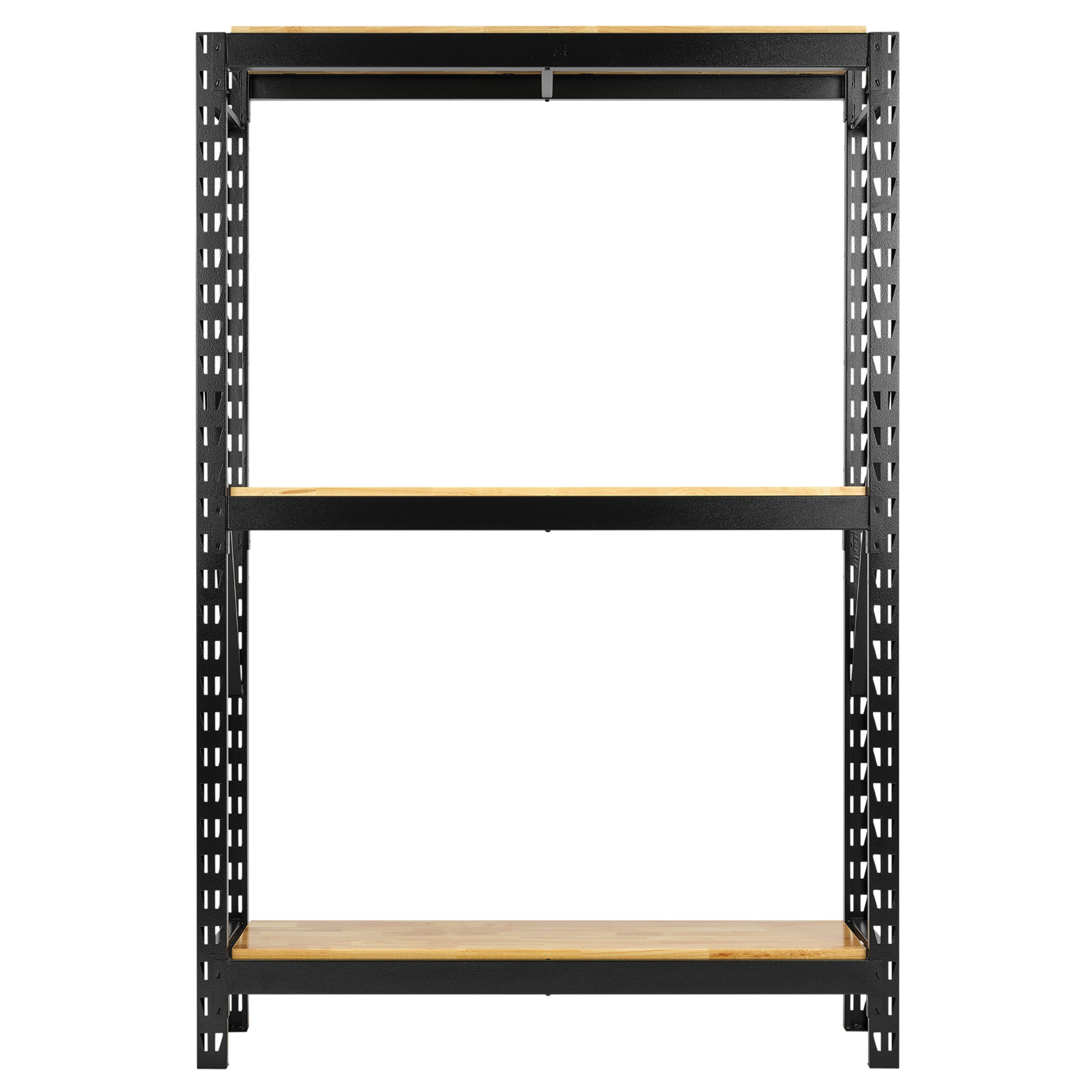 BUNKER modulair opbergrek met hardhouten schappen, 3 niveaus, 14-delig, 1500 mm