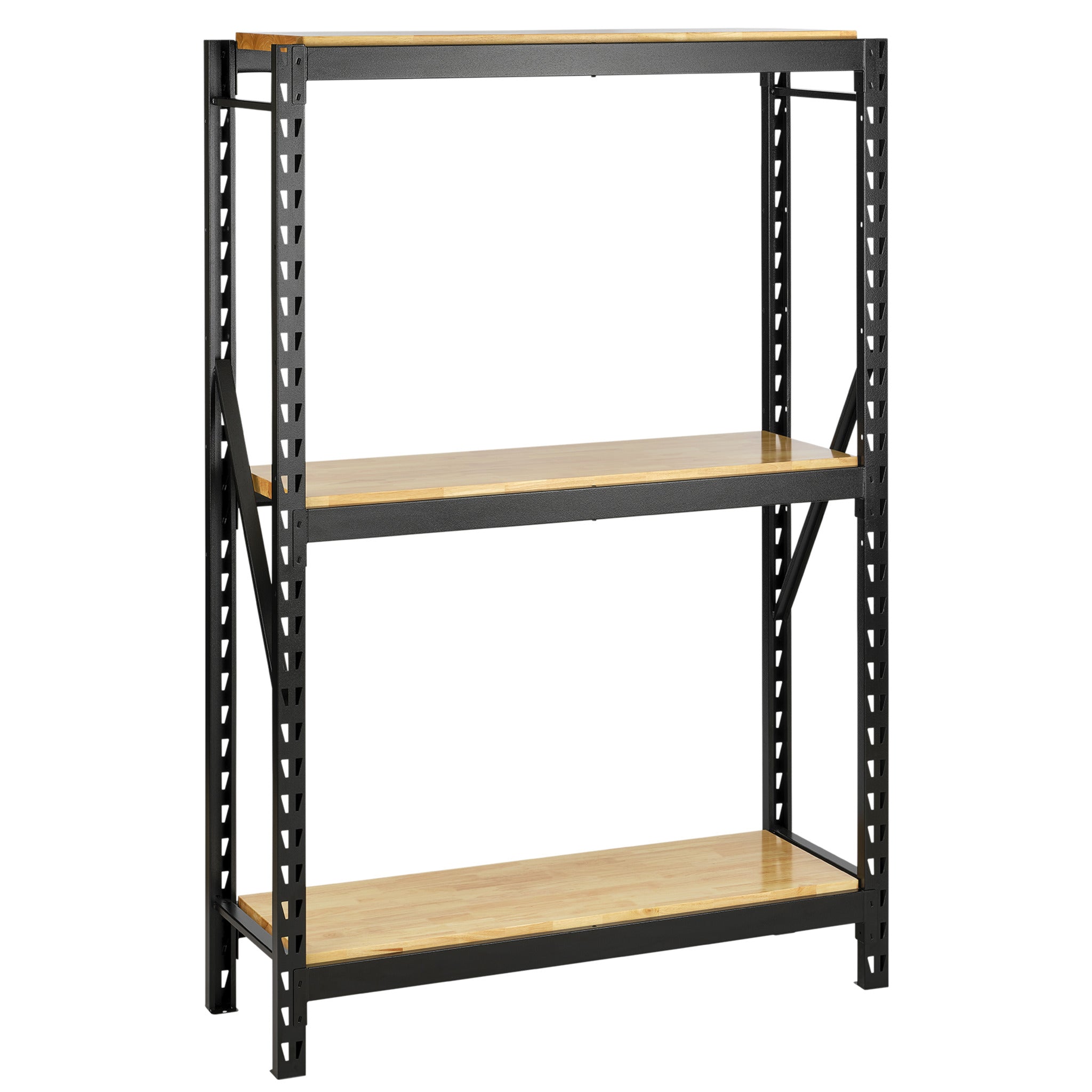 BUNKER modulair opbergrek met hardhouten schappen, 3 niveaus, 14-delig, 1500 mm