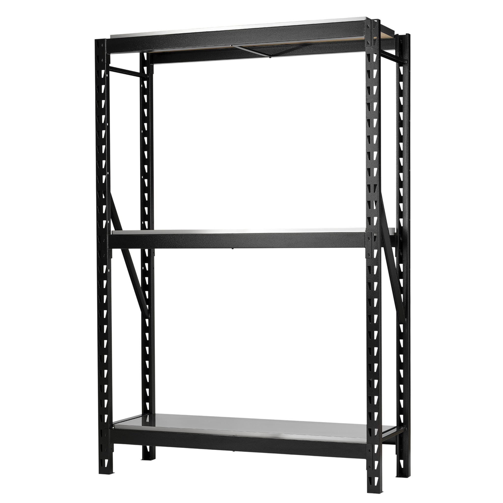 BUNKER modulair opbergrek met hardhouten schappen, 3 niveaus, 14-delig, 1500 mm