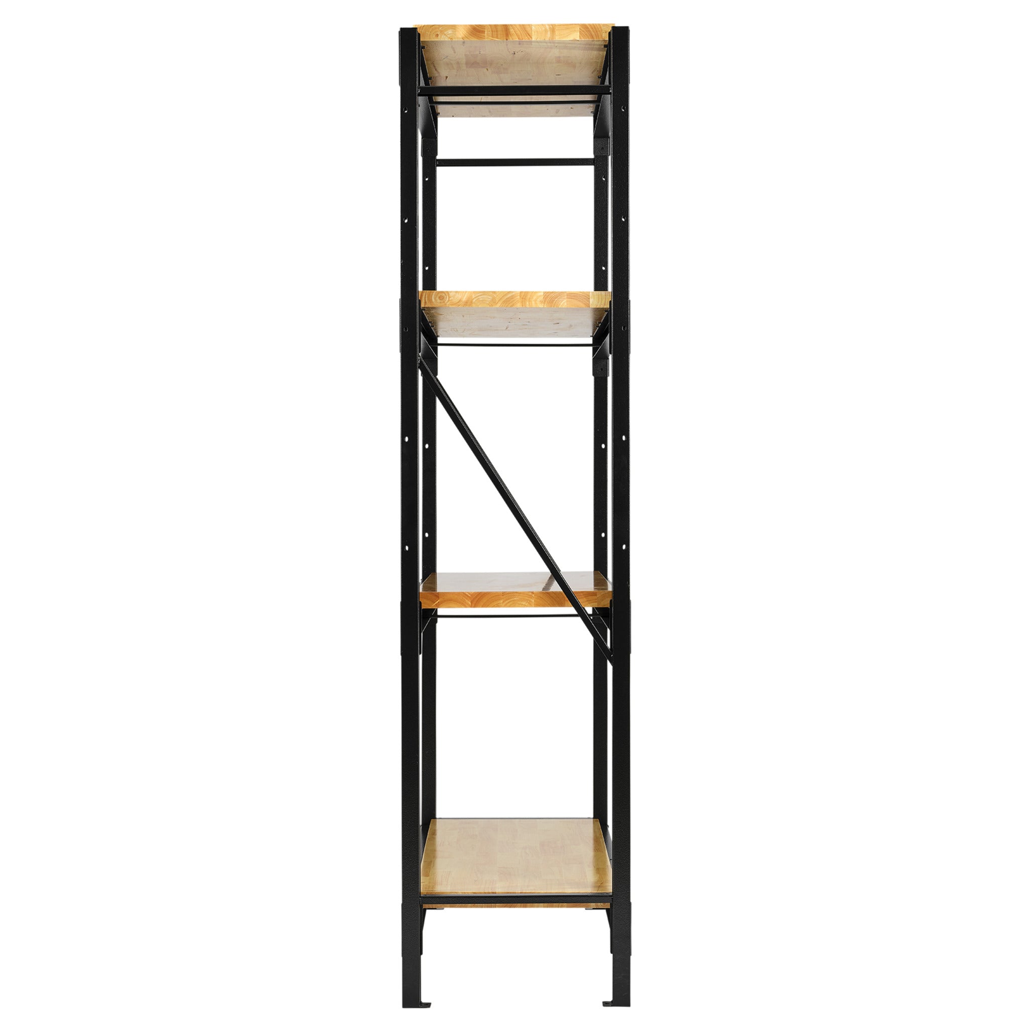BUNKER modulair opbergrek met roestvrijstalen schappen, 4 niveaus, 18-delig, 1500 mm