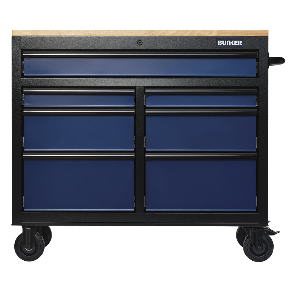 BUNKER gereedschapswagen/werkbank met 7 laden, 86 cm, blauw