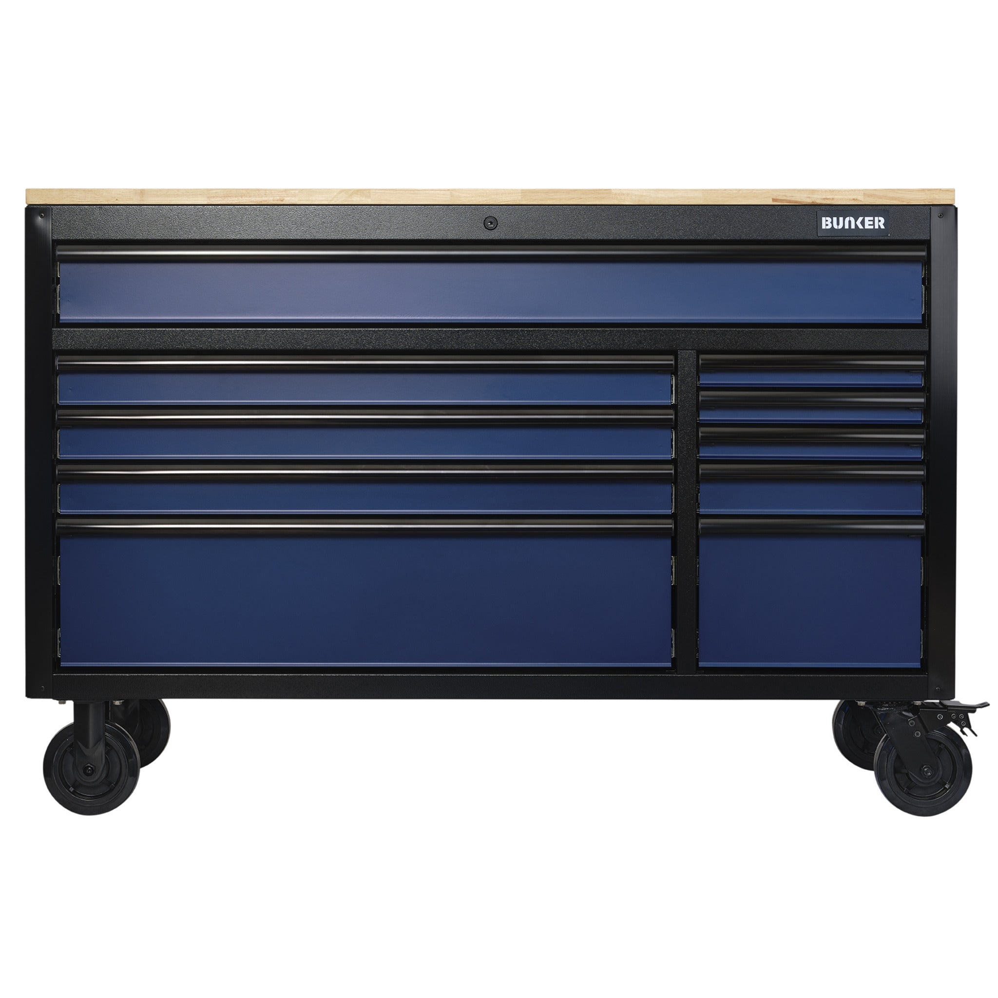 BUNKER gereedschapswagen/werkbank met 10 laden, 142 cm, lichtgrijs