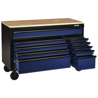 BUNKER gereedschapswagen/werkbank met 10 laden, 142 cm, lichtgrijs
