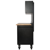 BUNKER werkstation met werkblad en 10 laden, 142 cm, grijs
