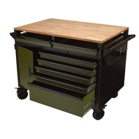 BUNKER multifunctionele gereedschapswagen/werkbank met 14 laden, 122 cm, grijs