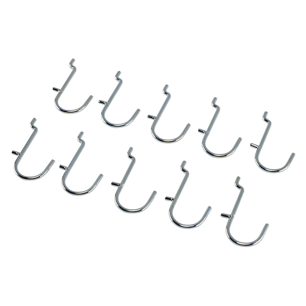 Metalen J-haken voor achterpanelen/hangborden (verpakking van 10 stuks)
