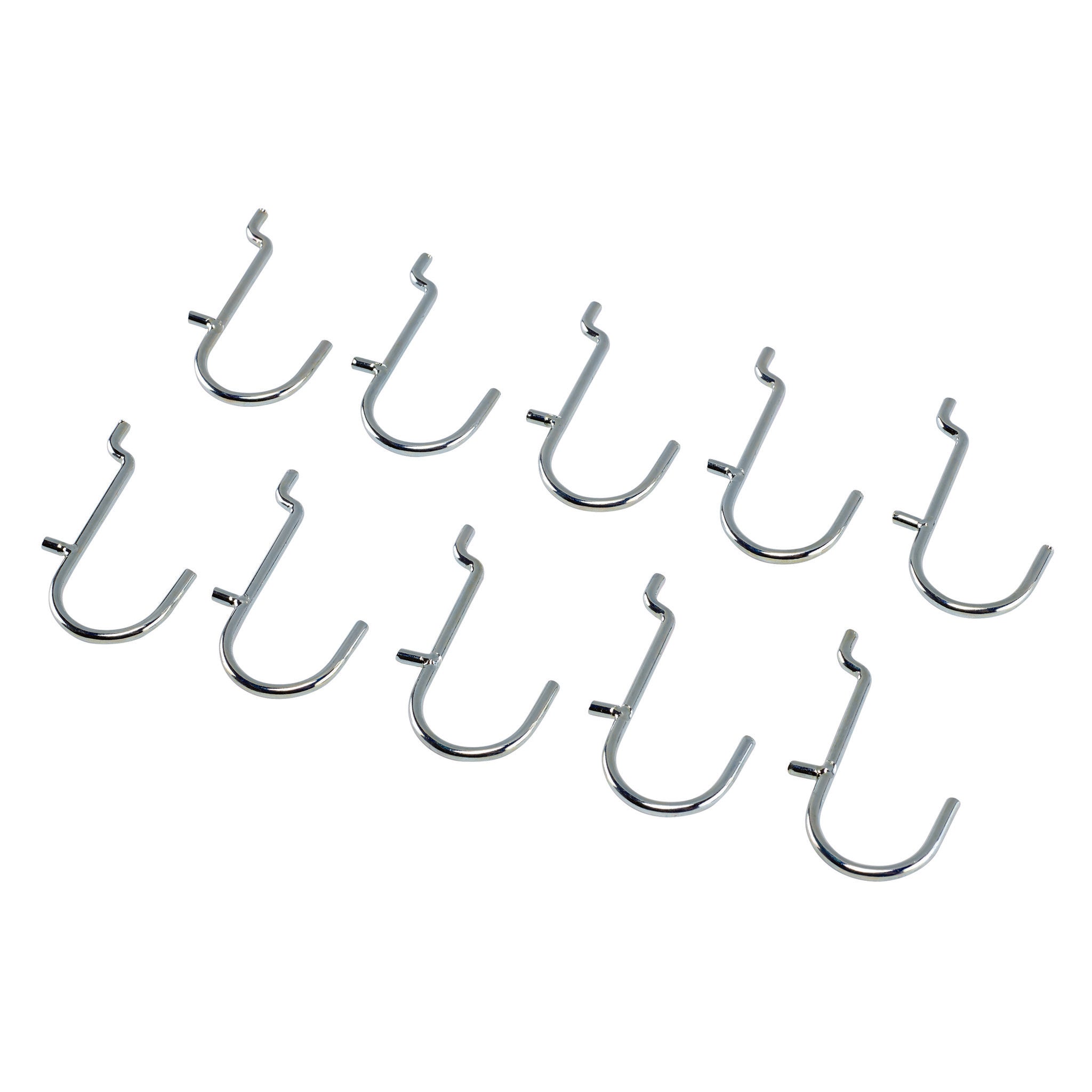 Metalen J-haken voor achterpanelen/hangborden (verpakking van 10 stuks)