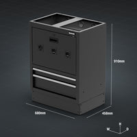 BUNKER Modular Floor Reel Cabinet, 2 Drawer, 680mm
