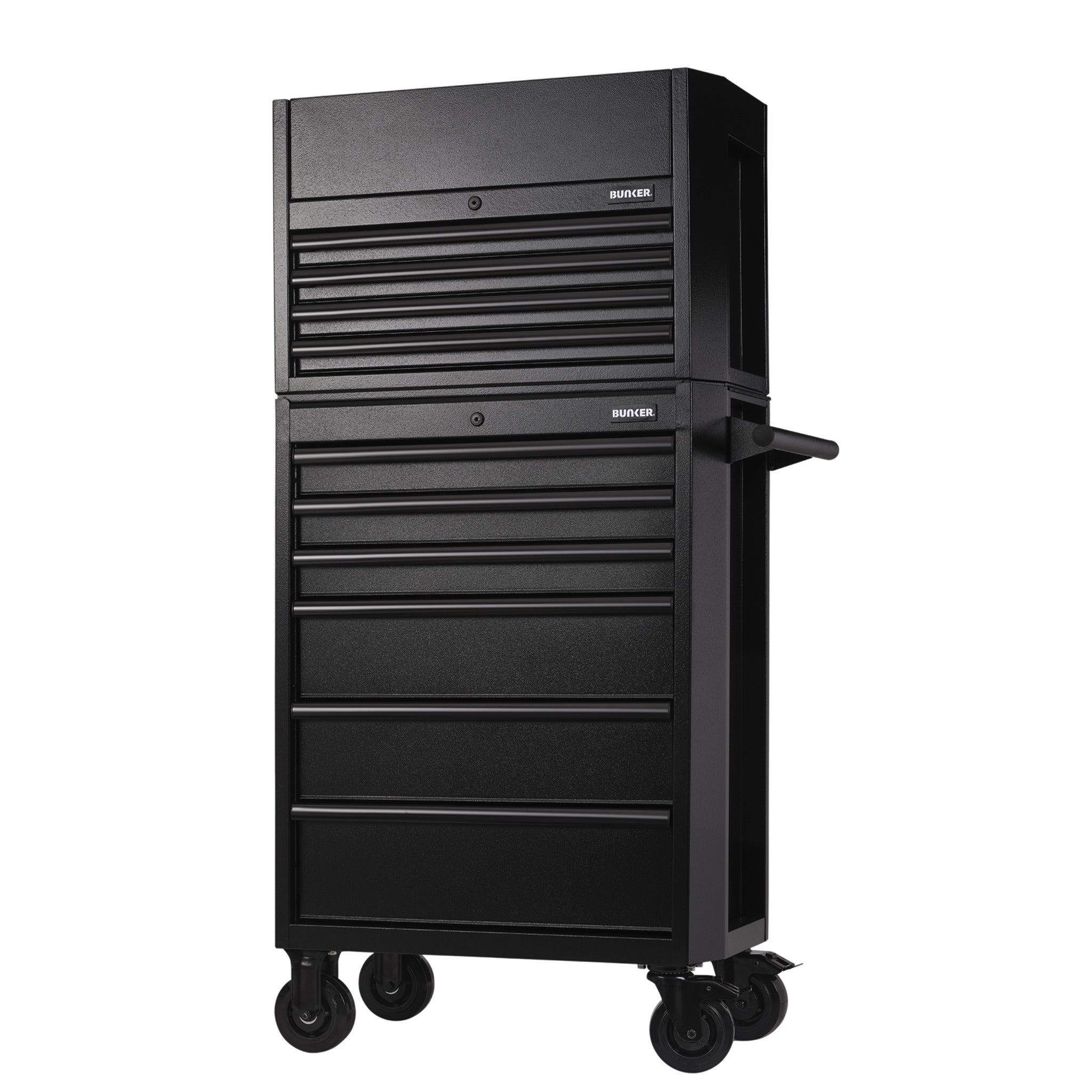 BUNKER 10 Drawer Combined Roller Cabinet and Tool Chest, 26", Black