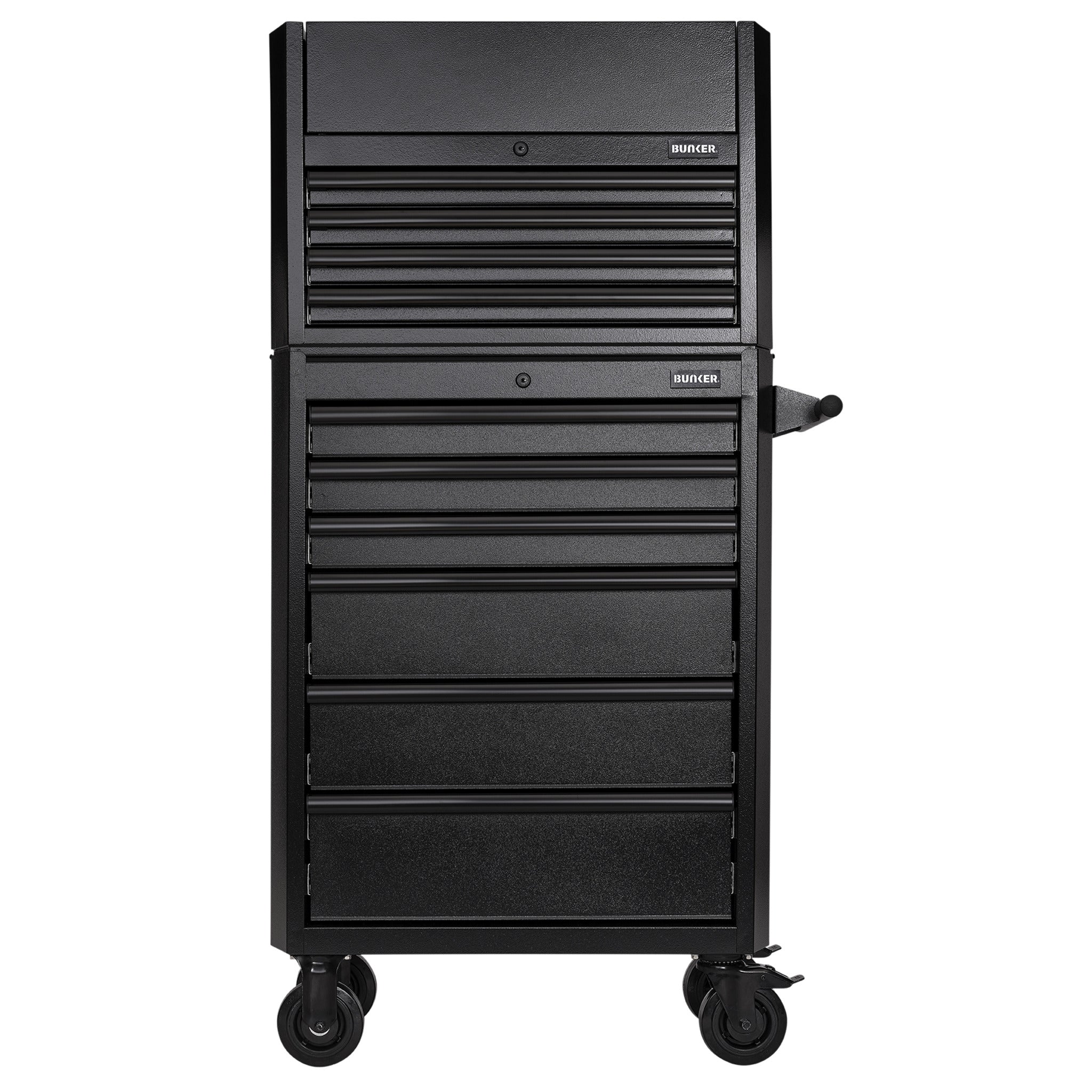 BUNKER 10 Drawer Combined Roller Cabinet and Tool Chest, 26", Black