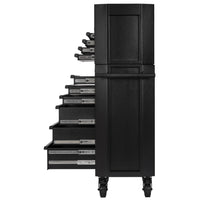 BUNKER gereedschapswagen met topkoffer, 10 laden, 66 cm, zwart