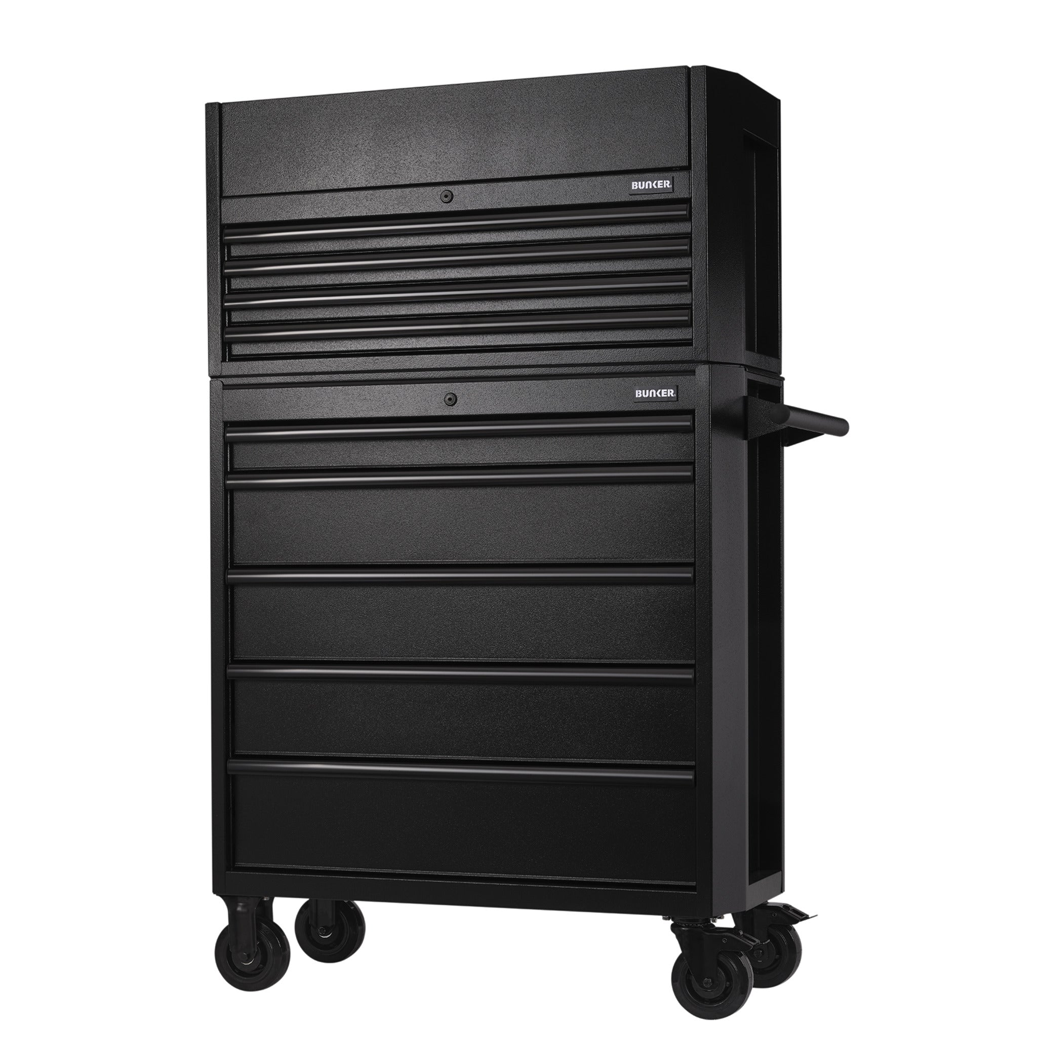 BUNKER 9 Drawer Combined Roller Cabinet and Tool Chest, 36", Black