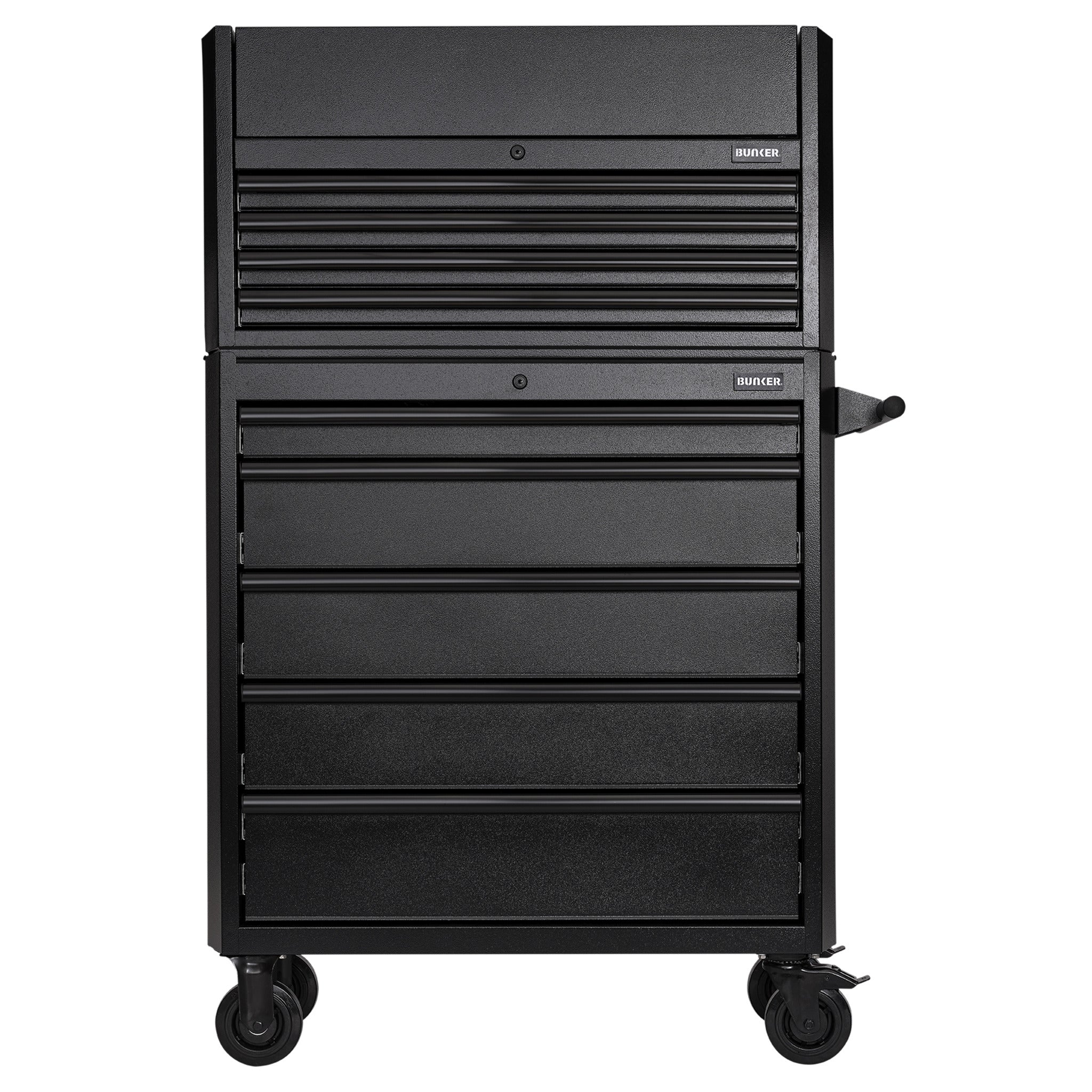 BUNKER 9 Drawer Combined Roller Cabinet and Tool Chest, 36", Black