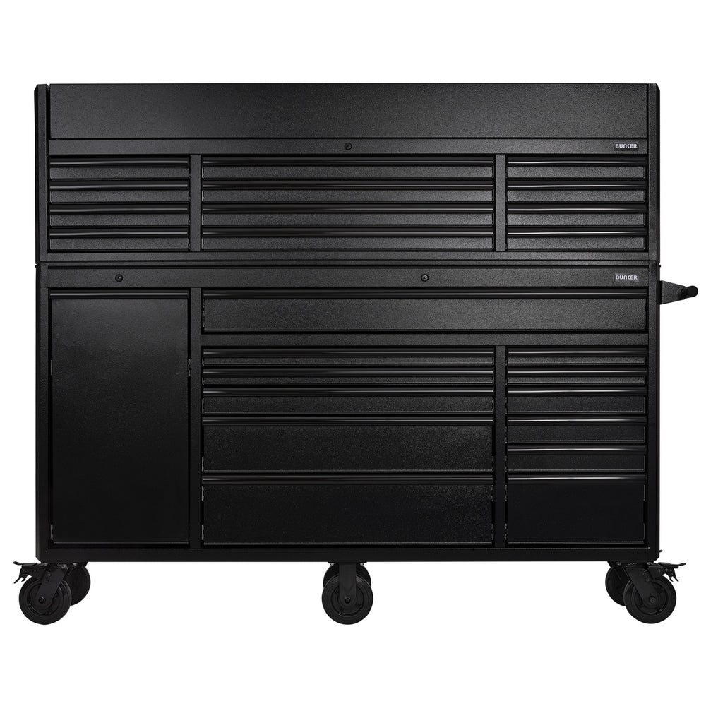 BUNKER 25 Drawer Combined Roller Cabinet and Tool Chest, 72", Black