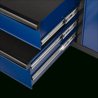 BUNKER gereedschapswagen met topkoffer, 13 laden, 131 cm, blauw