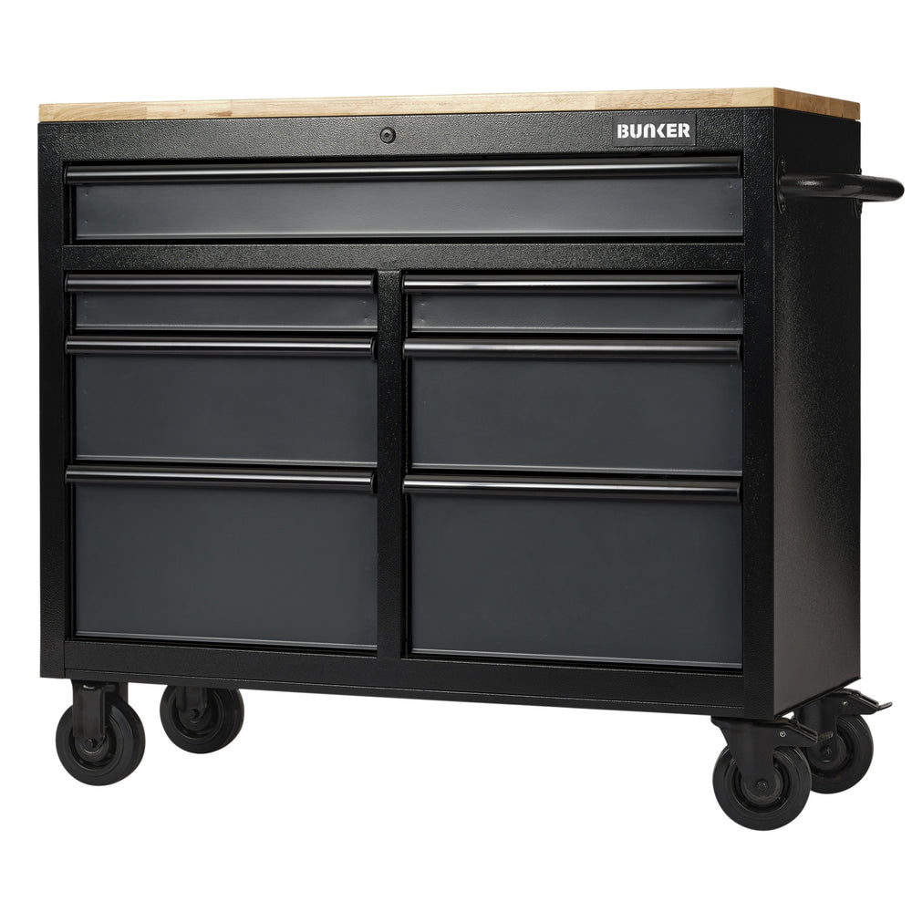 BUNKER gereedschapswagen/werkbank met 7 laden, 86 cm, blauw