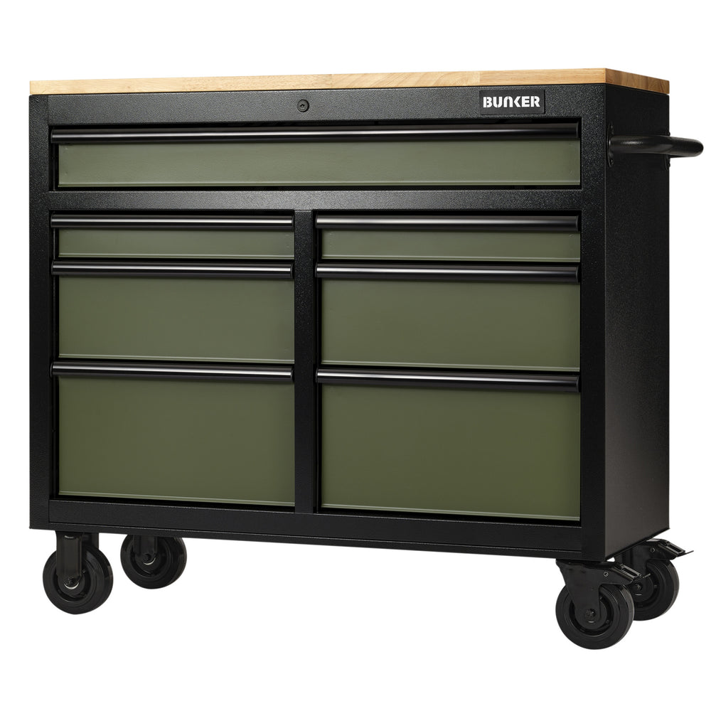 BUNKER gereedschapswagen/werkbank met 7 laden, 86 cm, blauw