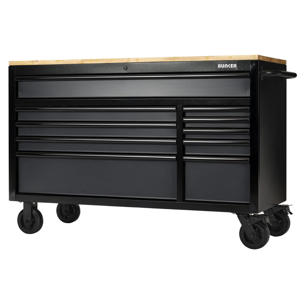 BUNKER gereedschapswagen/werkbank met 10 laden, 142 cm, lichtgrijs