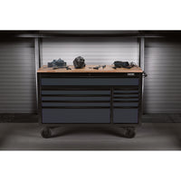 BUNKER gereedschapswagen/werkbank met 10 laden, 142 cm, lichtgrijs