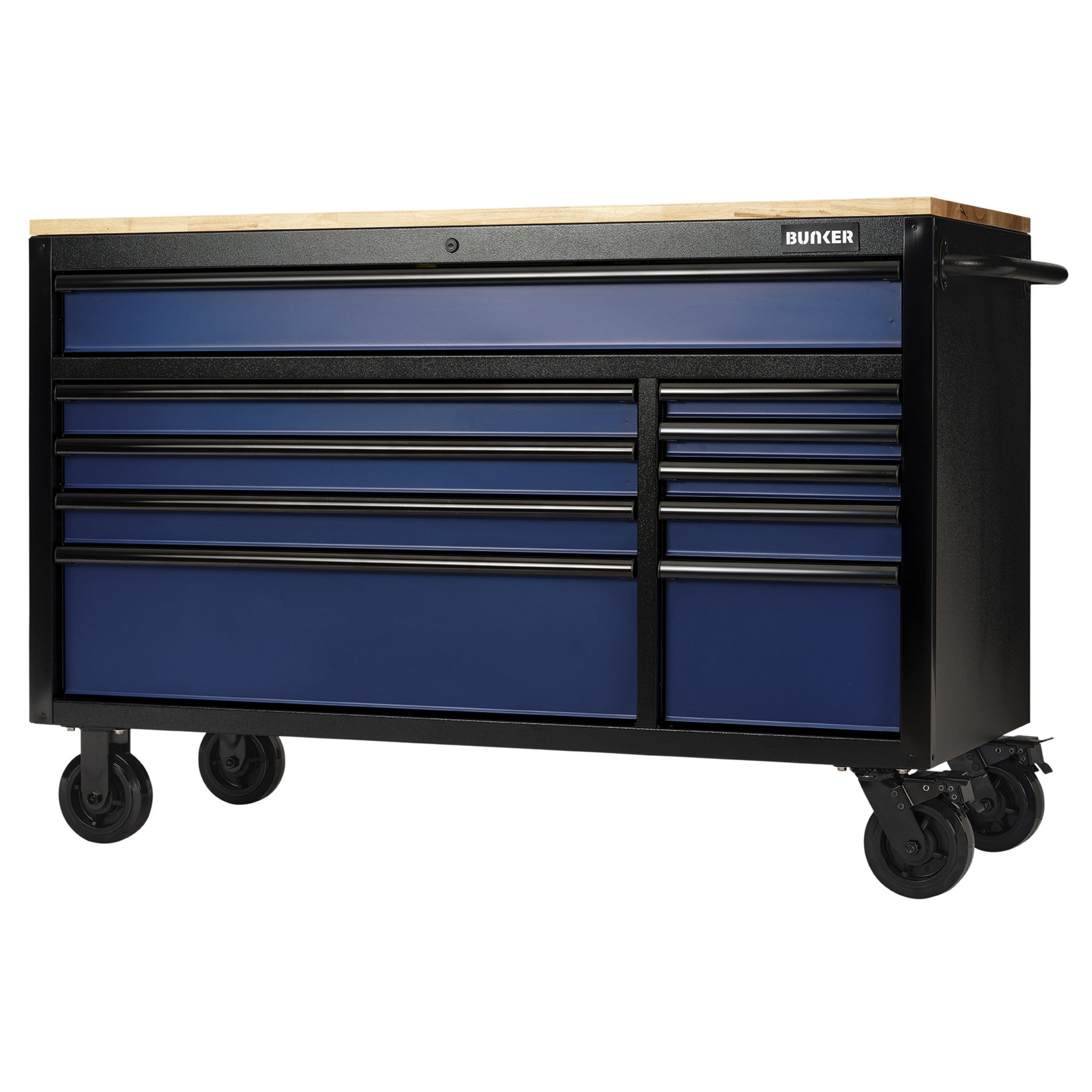 BUNKER gereedschapswagen/werkbank met 10 laden, 142 cm, lichtgrijs