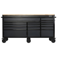 BUNKER gereedschapswagen/werkbank met 15 laden, 182 cm, grijs