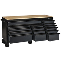 BUNKER gereedschapswagen/werkbank met 15 laden, 182 cm, grijs