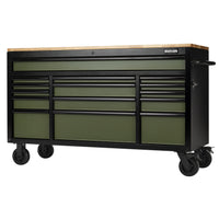 BUNKER gereedschapswagen/werkbank met 15 laden, 155 cm, grijs
