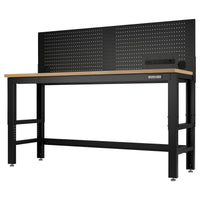 BUNKER® Workbench with Worktop and Power Pegboard, 1830mm