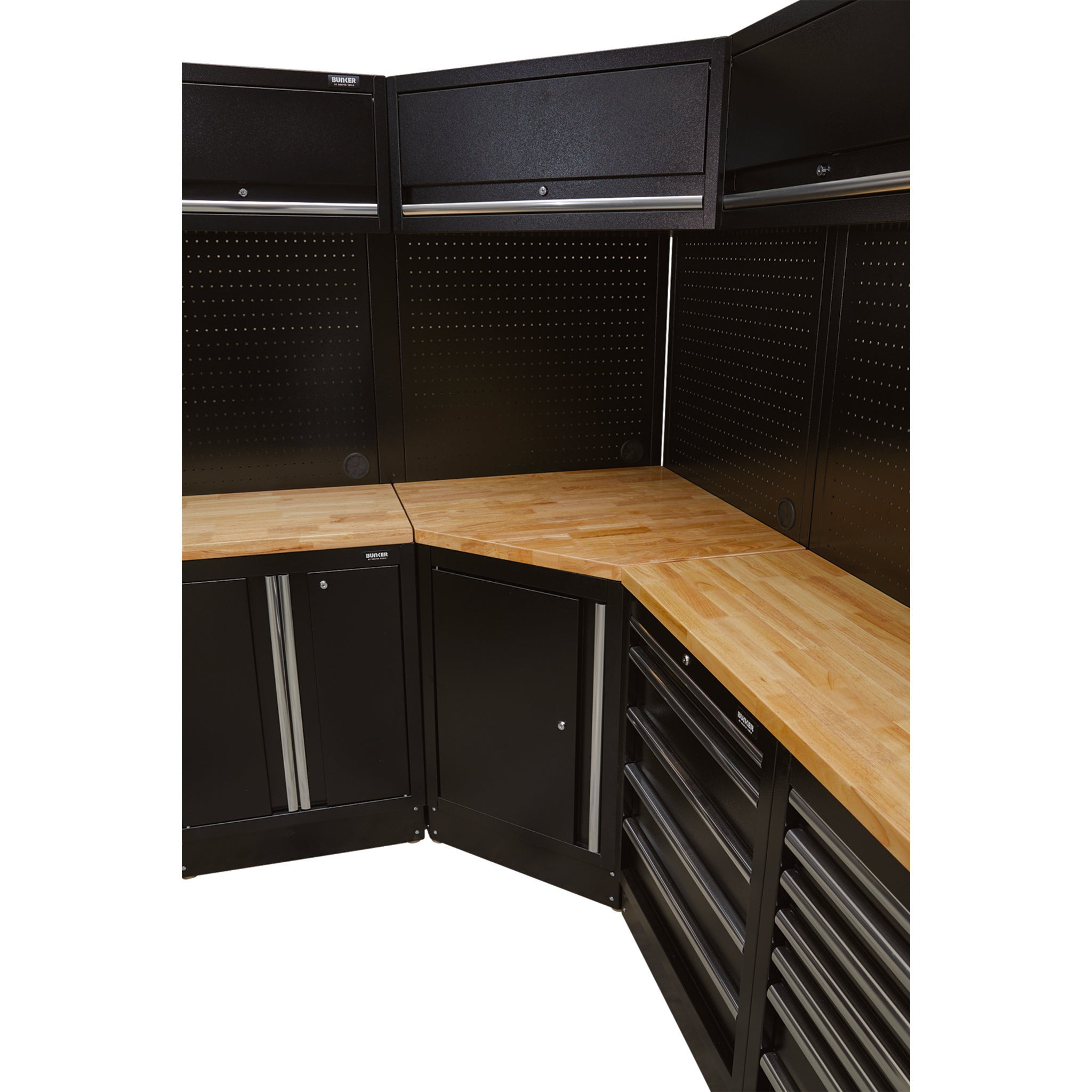 BUNKER Modular Hardwood Worktop for Corner Cabinet, 865mm