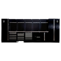 BUNKER modulaire opbergcombinatie met roestvrijstalen werkblad, 25-delig, 4915 mm