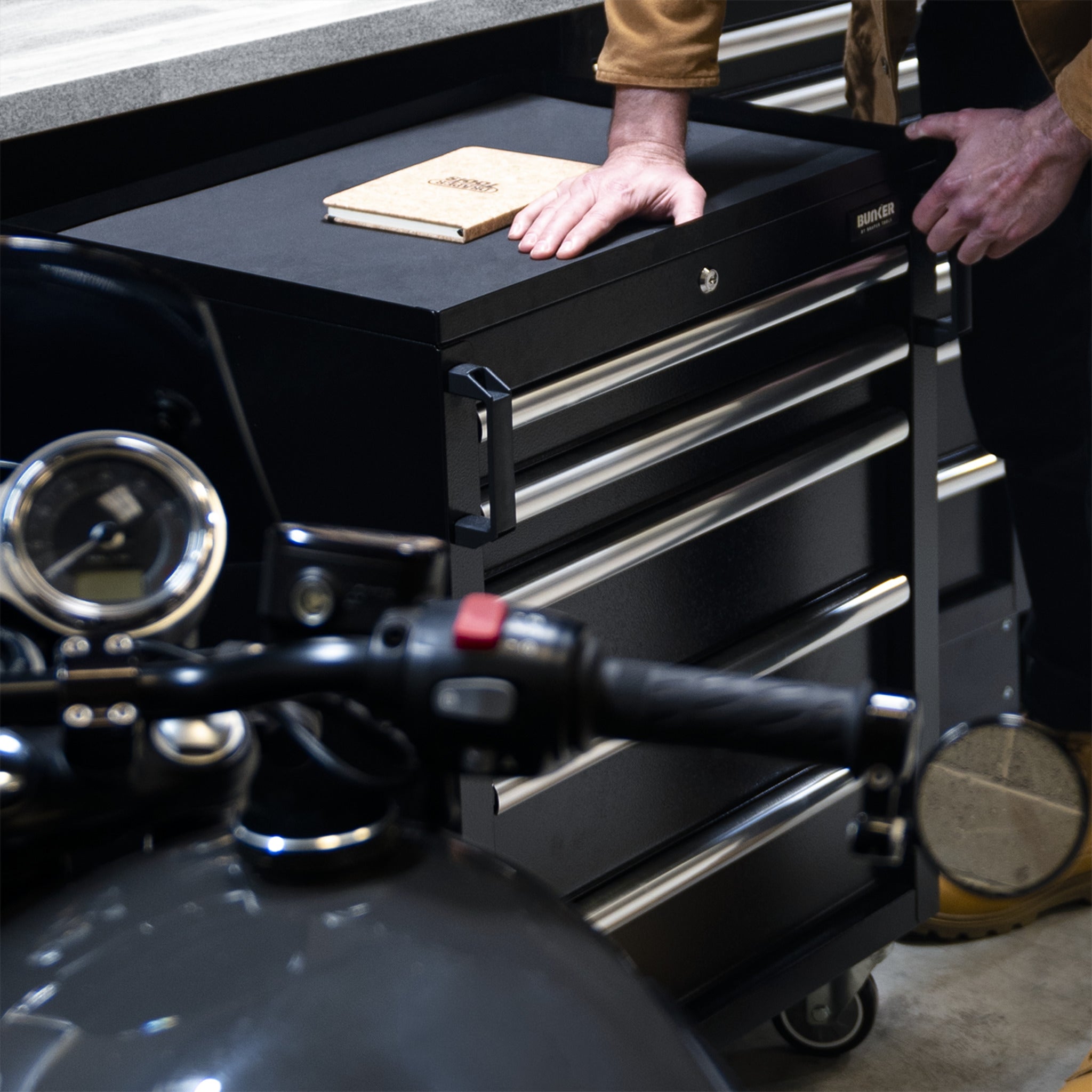 BUNKER 11 Piece Modular Storage Combo with Stainless Steel Worktop, 1960mm